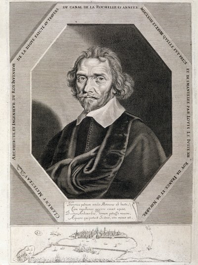 Porträt von Clement Metezeau, Architekt und Ingenieur des Königs, Erfinder des Damms durch den Kanal von La Rochelle, Jahre 1627-28 von French School