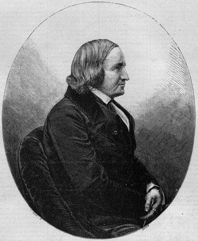 Porträt von Graf Alfred de Vigny (1797-1863), französischer Schriftsteller und Dichter. Gravur in „Le Monde Illustré“ Nr. 36 vom 19. Dezember 1857. von French School