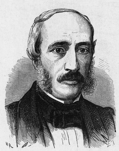 Porträt von Edmond Becquerel (1820 - 1891), französischer Physiker - im „Album der Wissenschaft; berühmte Wissenschaftler; Große Entdeckungen“ 1896. von French School