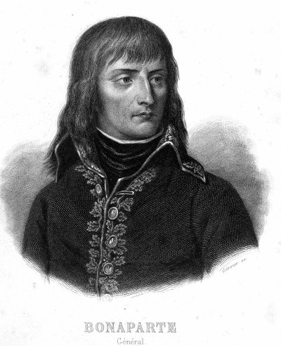 Porträt von General Bonaparte - in Revolution francaise von Thiers. 19. Jahrhundert von French School
