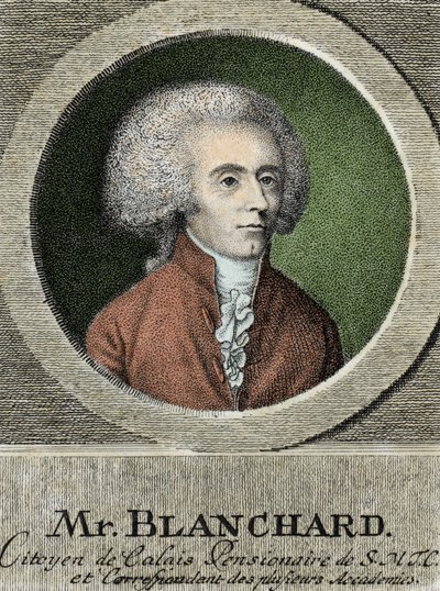 Porträt von Jean Pierre (Jean-Pierre) Blanchard (1753-1809), französischer Aeronaut. von French School