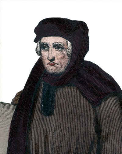Porträt von John Froissart (1337-1404), französischer Chronist des mittelalterlichen Frankreichs von French School