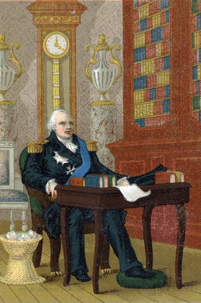 Porträt von Louis XVIII (1755-1824), König von Frankreich. von French School