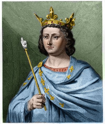 Porträt von Ludwig X. der Zänker (1289 - 1316), König von Frankreich - in „Histoire des Français“ von Lavallée, Gravur, undatiert. von French School