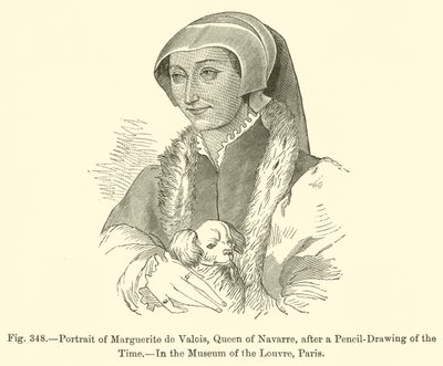 Porträt von Marguerite de Valois, Königin von Navarra (Gravur) von French School
