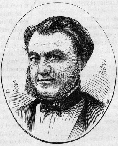 Porträt von Paul Abadie (1812-1884), französischer Architekt. Gravur in „Le Monde Illustré“ Nr. 890 vom 2. Mai 1874 von French School