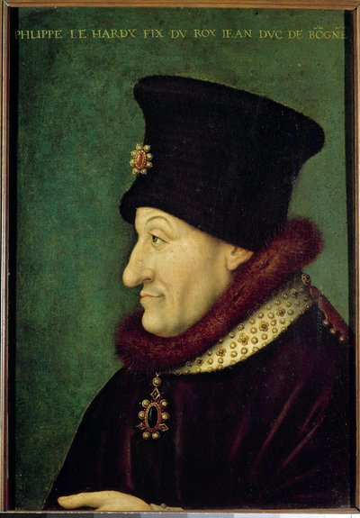 Porträt von Philipp II. der Kühne (1342-1404), Herzog von Burgund im Jahr 1363 von French School