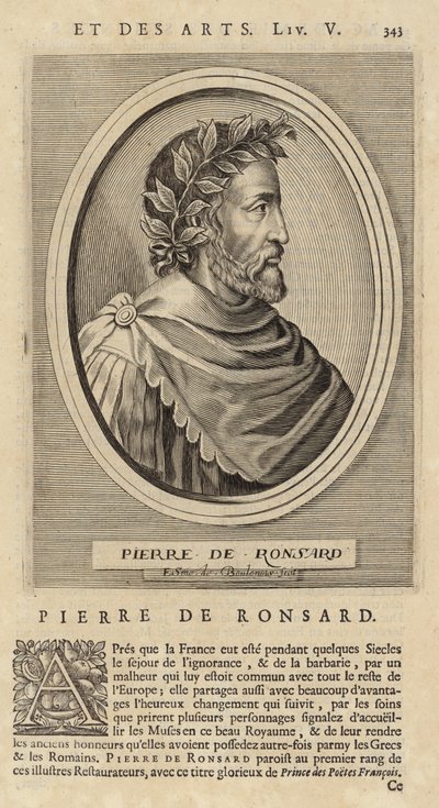 Porträt von Pierre de Ronsard von French School