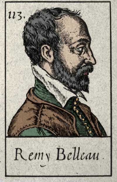 Porträt von Remy Belleau (1528-1577) französischer Dichter, Mitglied der Plejade-Bewegung. Gravur des 19. Jahrhunderts. von French School