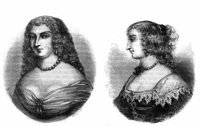 Porträts von „Mademoiselle de la Fayette (Louise de La Fayette 1618-1665) und Mademoiselle de Hautefort (Marie de Hautefort) von French School