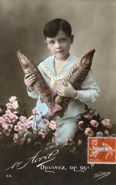 Postkarte vom 1. April, Anfang des 20. Jahrhunderts von French School