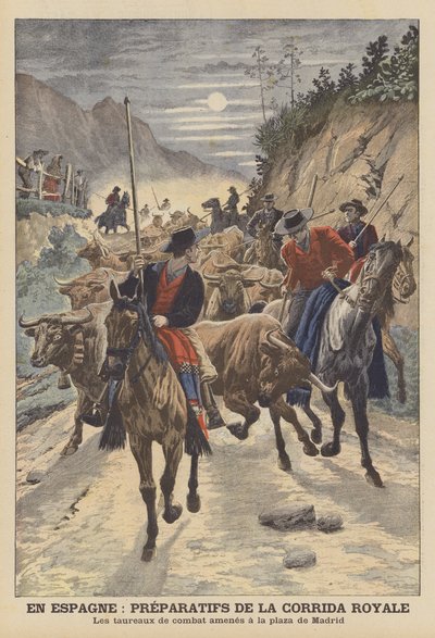 Vorbereitungen für die Stierkämpfe zur Feier der Hochzeit von König Alfons XIII. von Spanien von French School