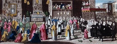 Prozession während des Fronleichnamsfestes in Paris von French School