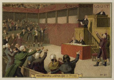 Proklamation der Französischen Republik durch die Konvention, Französische Revolution, 21. September 1792 von French School