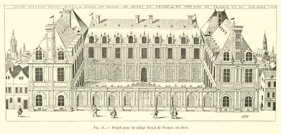 Projekt für das königliche Kolleg von Frankreich, 1610 von French School