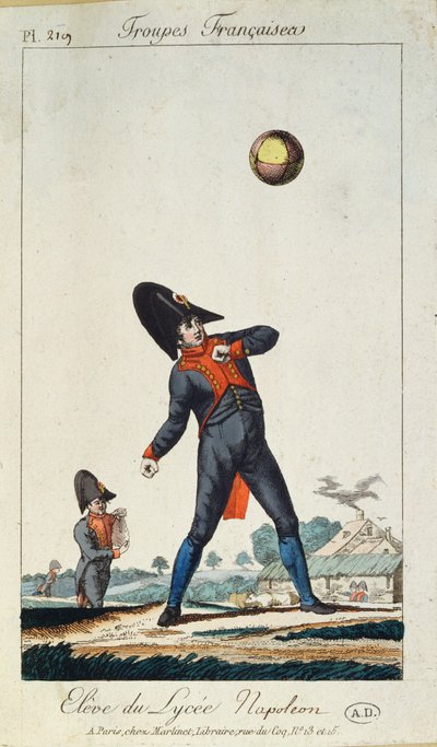 Schüler des Lycee Napoleon, aus Troupes Francaises, ca. 1805 von French School