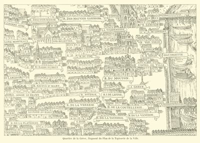 Viertel der Greve, Fragment des Plans der Tapisserie der Stadt von French School