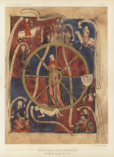 Renard Sur La Roue De Fortune (Farblithografie) von French School