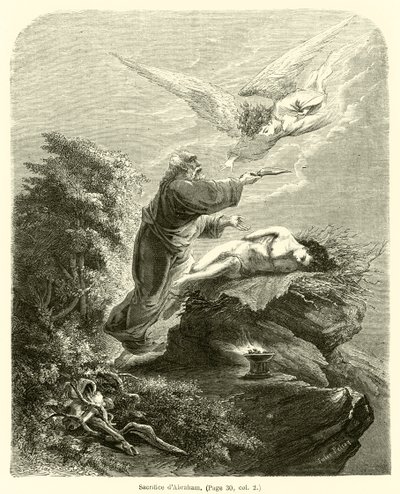 Opferung Abrahams (Gravur) von French School