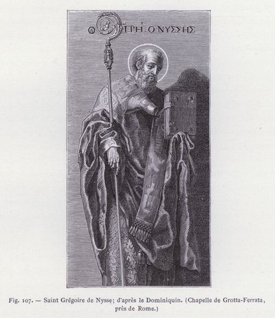 Heiliger Gregor von Nyssa; nach dem Dominiquin, Kapelle von Grotta-Ferrata, bei Rom von French School