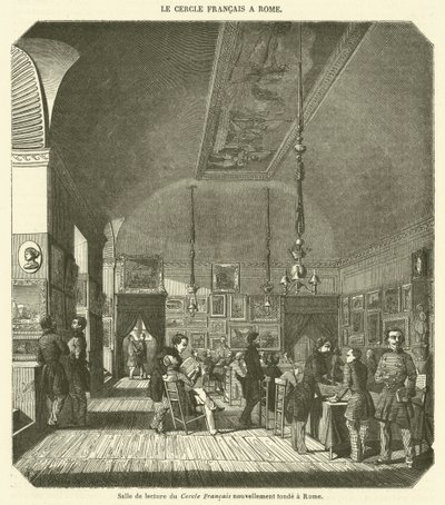 Lesesaal des neu gegründeten Cercle Français in Rom von French School