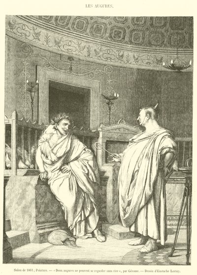 Salon von 1861, Malerei, Zwei Auguren können sich nicht ansehen, ohne zu lachen (Stich) von French School
