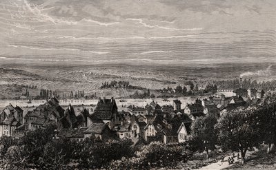 Sarreguemines - Moselle - Gravur in „La France illustrée: Geographie, Geschichte, statistische Verwaltung“ von V.A. Malt-Brown. 1884 von French School