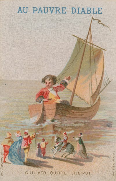 Szene aus Gullivers Reisen von French School