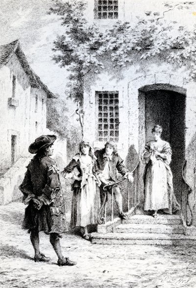 Szene aus Die Schule der Frauen, von Molière von French School