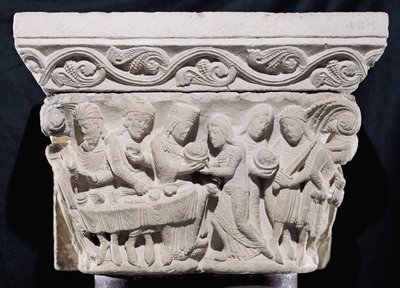 Szenen vom Tod von Johannes dem Täufer, Relief von einem Kapitell von French School