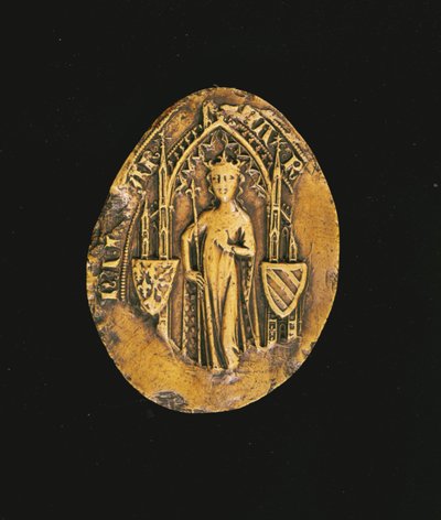 Siegel von Marguerite de Bourgogne (1290-1315) 1311 (Wachs) von French School