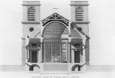 Zweiter Querschnitt der Kirche Saint-Philippe-du-Roule, Paris von French School