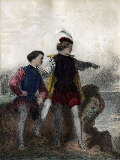 Siehst du? sagte Gustave Wasa (Gustav I. Wasa: 1495 - 1560) zu Sturce und zeigte ihm den schwarzen Punkt am Horizont (die dänische Flotte von Christian II. auf dem Weg nach Schweden) - in „Die berühmten Kinder - historische Erzählungen“ von Madame Eugenie  von French School