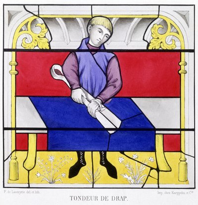 Blattmacher. Faksimile eines mittelalterlichen Glasfensters in „Histoire de la peinture sur verre“ von Ferdinand de Lasteyrie von French School