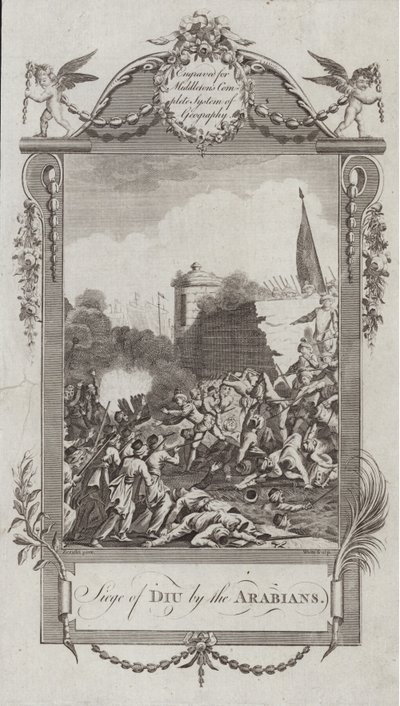 Belagerung von Diu durch die Araber von French School