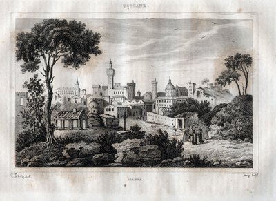 Siena - Siena - Toskana - Gravur aus „Italien malerisch“ von M. de Norvins, Ch. Nodier 1834-1836 von French School