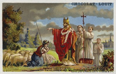 St. Genoveva trifft St. Germanus von Auxerre, 429 von French School