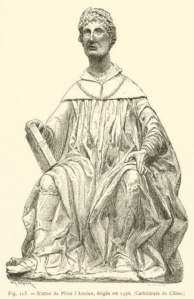 Statue von Plinius dem Älteren, errichtet 1498, Kathedrale von Como von French School