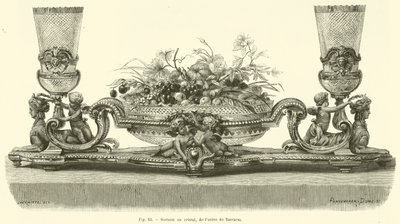 Kristallaufsatz aus der Baccarat-Fabrik (Stich) von French School
