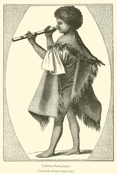 Tahitianischer Flötenspieler von French School