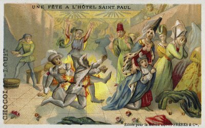 Der Bal des Ardents, Hotel Saint Pol, Paris, 1393 von French School