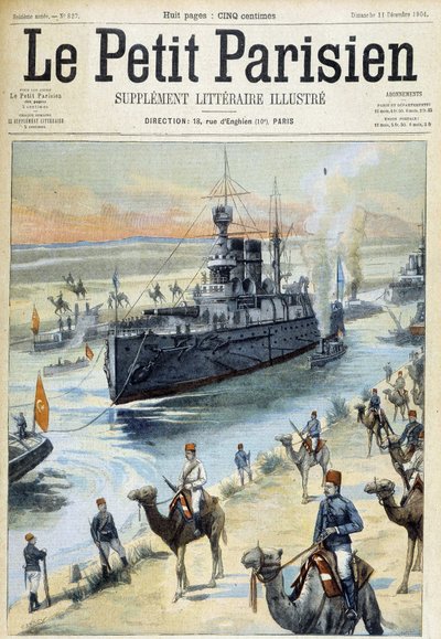 Das Baltische Geschwader durchquert den Suezkanal - in „Le Petit Parisien“ vom 11.12.1904 von French School