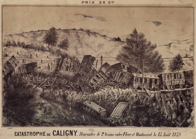 Das Unglück von Caligny: Kollision zweier Züge zwischen Flers und Montsecret, 15. August von French School