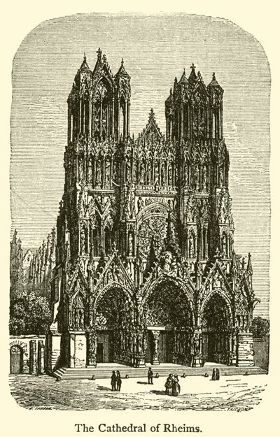 Die Kathedrale von Reims (Gravur) von French School