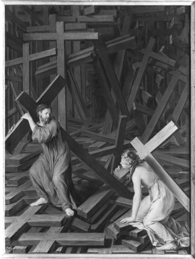 Die christliche Seele, die ihr Kreuz annimmt von French School