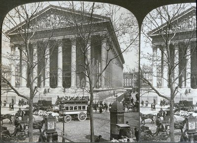 Die Kirche La Madeleine, Paris, stereoskopische Ansicht, ca. 1860-70 von French School