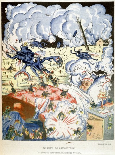 Der Traum des Erfinders - in „The Bayonet“ vom 25.10.1917. von French School