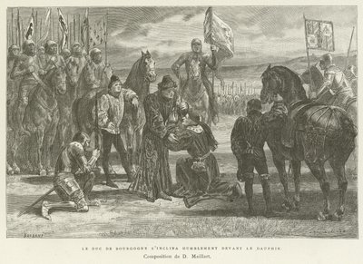 Der Herzog von Burgund verneigte sich demütig vor dem Dauphin von French School