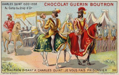 Der Kaiser Karl V. auf dem Feld des Goldenen Tuchs (Chromolithografie) von French School