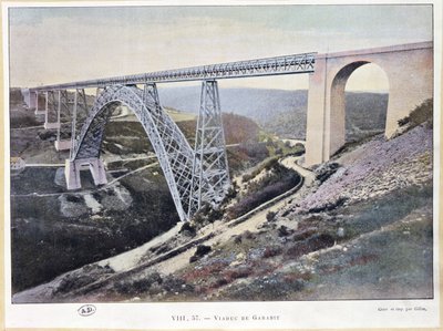 Das Garabit-Viadukt, gebaut 1882-84, gedruckt von Gillot von French School